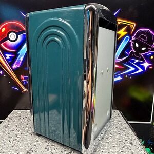 Fiesta Homer Laughlin Juniper Green Metal Napkin Dispenser Retro Diner Chrome